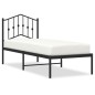 vidaXL Giroletto con Testiera in Metallo Nero 75x190 cm vidaXL Giroletto con Testiera in Metallo Nero 75x190 cm