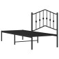 vidaXL Giroletto con Testiera in Metallo Nero 75x190 cm vidaXL Giroletto con Testiera in Metallo Nero 75x190 cm