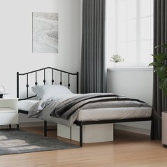 vidaXL Giroletto con Testiera in Metallo Nero 107x203 cm