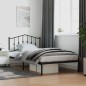 vidaXL Giroletto con Testiera in Metallo Nero 107x203 cm
