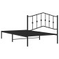 vidaXL Giroletto con Testiera in Metallo Nero 107x203 cm