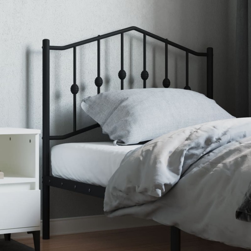 vidaXL Testiera in Metallo Nero 90 cm