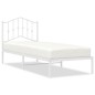 vidaXL Giroletto con Testiera Metallo Bianco 80x200 cm vidaXL Giroletto con Testiera Metallo Bianco 80x200 cm