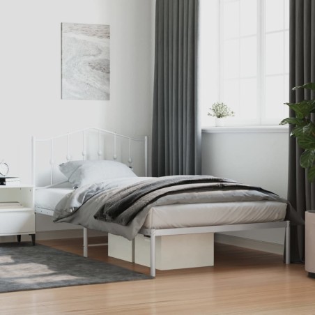 vidaXL Giroletto con Testiera Metallo Bianco 107x203 cm