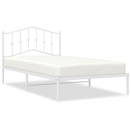 vidaXL Giroletto con Testiera Metallo Bianco 107x203 cm