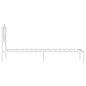 vidaXL Giroletto con Testiera Metallo Bianco 107x203 cm vidaXL Giroletto con Testiera Metallo Bianco 107x203 cm