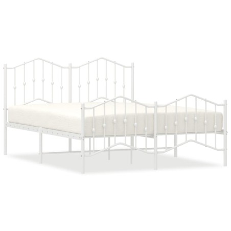 vidaXL Giroletto con Testiera e Pediera Metallo Bianco 140x200 cm