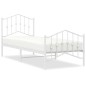 vidaXL Giroletto con Testiera e Pediera Metallo Bianco 90x190 cm vidaXL Giroletto con Testiera e Pediera Metallo Bianco 90x190 cm