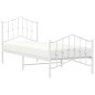 vidaXL Giroletto con Testiera e Pediera Metallo Bianco 90x190 cm vidaXL Giroletto con Testiera e Pediera Metallo Bianco 90x190 cm