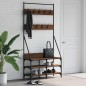 vidaXL Appendiabiti con Porta Scarpe Rovere Marrone 90x34x184 cm vidaXL Appendiabiti con Porta Scarpe Rovere Marrone 90x34x184 cm