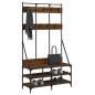 vidaXL Appendiabiti con Porta Scarpe Rovere Marrone 100x40x184 cm vidaXL Appendiabiti con Porta Scarpe Rovere Marrone 100x40x184 cm