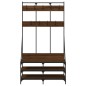 vidaXL Appendiabiti con Porta Scarpe Rovere Marrone 100x40x184 cm vidaXL Appendiabiti con Porta Scarpe Rovere Marrone 100x40x184 cm