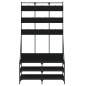 vidaXL Appendiabiti con Porta Scarpe Nero 100x40x184 cm