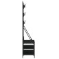 vidaXL Appendiabiti con Porta Scarpe Nero 100x40x184 cm