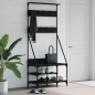 vidaXL Appendiabiti con Porta Scarpe Nero 80x40x184 cm vidaXL Appendiabiti con Porta Scarpe Nero 80x40x184 cm