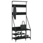vidaXL Appendiabiti con Porta Scarpe Nero 80x40x184 cm vidaXL Appendiabiti con Porta Scarpe Nero 80x40x184 cm