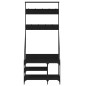 vidaXL Appendiabiti con Porta Scarpe Nero 80x40x184 cm vidaXL Appendiabiti con Porta Scarpe Nero 80x40x184 cm