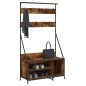 vidaXL Appendiabiti con Porta Scarpe Rovere Fumo 100x41x184 cm vidaXL Appendiabiti con Porta Scarpe Rovere Fumo 100x41x184 cm