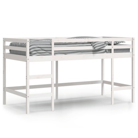 vidaXL Letto Soppalco con Scala Bambini Bianco 90x200cm Massello Pino