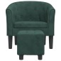 vidaXL Poltrona Cabriolet con Poggiapiedi Verde Scuro in Velluto vidaXL Poltrona Cabriolet con Poggiapiedi Verde Scuro in Velluto