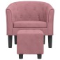 vidaXL Poltrona Cabriolet con Poggiapiedi Rosa in Velluto vidaXL Poltrona Cabriolet con Poggiapiedi Rosa in Velluto