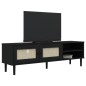 vidaXL Mobile TV SENJA Aspetto Rattan Nero 158x40x49 cm Massello Pino vidaXL Mobile TV SENJA Aspetto Rattan Nero 158x40x49 cm Massello Pino