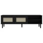vidaXL Mobile TV SENJA Aspetto Rattan Nero 158x40x49 cm Massello Pino vidaXL Mobile TV SENJA Aspetto Rattan Nero 158x40x49 cm Massello Pino
