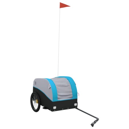 vidaXL Rimorchio da Bici Nero e Blu 30 kg in Ferro
