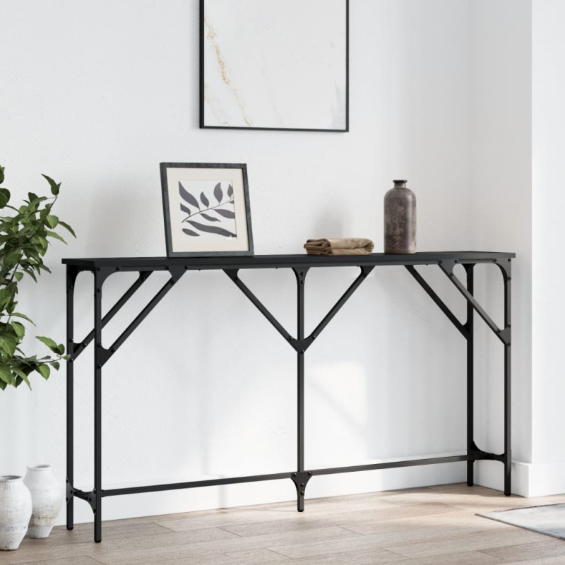 vidaXL Tavolino Consolle Nero 140x23x75 cm in Legno Multistrato vidaXL Tavolino Consolle Nero 140x23x75 cm in Legno Multistrato