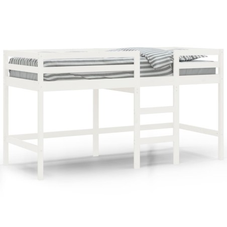 vidaXL Letto Soppalco con Scala Bambini Bianco 90x200cm Massello Pino