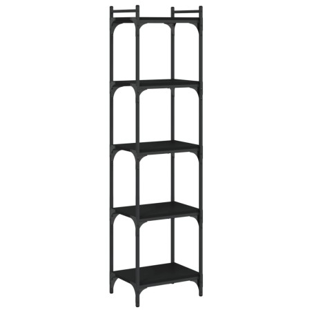 vidaXL Libreria a 5 Ripiani Nera 40x30x154 cm in Legno Multistrato