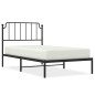 vidaXL Giroletto con Testiera in Metallo Nero 100x190 cm
