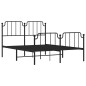 vidaXL Giroletto con Testiera e Pediera Metallo Nero 135x190 cm