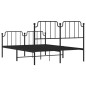 vidaXL Giroletto con Testiera e Pediera Metallo Nero 135x190 cm