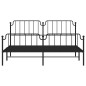 vidaXL Giroletto con Testiera e Pediera Metallo Nero 183x213 cm vidaXL Giroletto con Testiera e Pediera Metallo Nero 183x213 cm