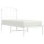 vidaXL Giroletto con Testiera Metallo Bianco 80x200 cm vidaXL Giroletto con Testiera Metallo Bianco 80x200 cm