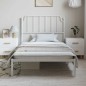 vidaXL Giroletto con Testiera Metallo Bianco 100x200 cm vidaXL Giroletto con Testiera Metallo Bianco 100x200 cm