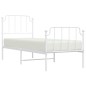 vidaXL Giroletto con Testiera e Pediera Metallo Bianco 75x190 cm vidaXL Giroletto con Testiera e Pediera Metallo Bianco 75x190 cm