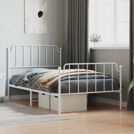 vidaXL Giroletto con Testiera e Pediera Metallo Bianco 107x203 cm