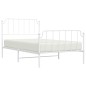 vidaXL Giroletto con Testiera e Pediera Metallo Bianco 107x203 cm vidaXL Giroletto con Testiera e Pediera Metallo Bianco 107x203 cm