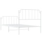 vidaXL Giroletto con Testiera e Pediera Metallo Bianco 107x203 cm vidaXL Giroletto con Testiera e Pediera Metallo Bianco 107x203 cm