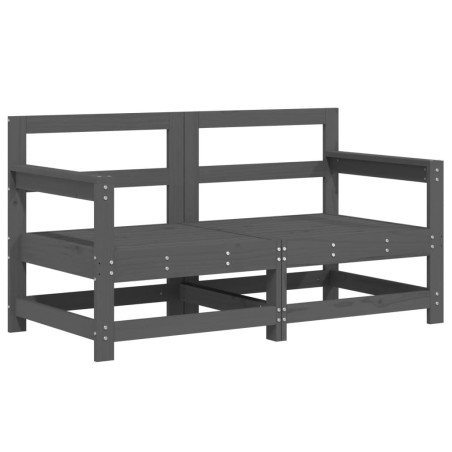 vidaXL Divani Angolari da Giardino 2 pz Grigi Legno Massello di Pino
