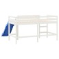 vidaXL Letto Soppalco Scivolo Bambini Bianco 90x200 cm Massello Pino vidaXL Letto Soppalco Scivolo Bambini Bianco 90x200 cm Massello Pino