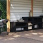 vidaXL Mobili da Cucina da Esterno 2 pz Neri in Legno Massello di Pino vidaXL Mobili da Cucina da Esterno 2 pz Neri in Legno Massello di Pino