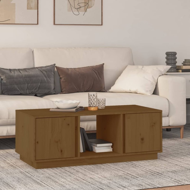 Tavolino da Salotto Miele 110x50x40 cm Legno Massello di Pino Tavolino da Salotto Miele 110x50x40 cm Legno Massello di Pino