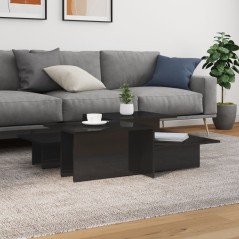 vidaXL Tavolini da Salotto 2 pz Nero Lucido in Legno Multistrato