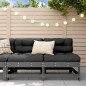 vidaXL Divani Centrali da Giardino 2 pz Grigi Legno Massello di Pino vidaXL Divani Centrali da Giardino 2 pz Grigi Legno Massello di Pino