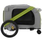 vidaXL Rimorchio da Bici per Animali Verde e Grigio Oxford e Ferro