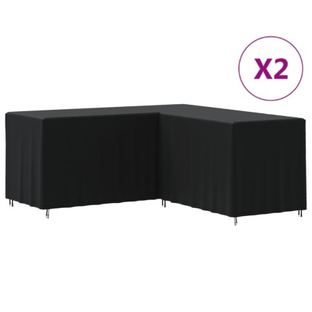 vidaXL Coperture per Divano a L 2pz 215x215x80 cm 420D Tessuto Oxford