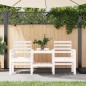 vidaXL Panca Giardino con Tavolino 2 Posti Bianco Legno Massello Pino vidaXL Panca Giardino con Tavolino 2 Posti Bianco Legno Massello Pino
